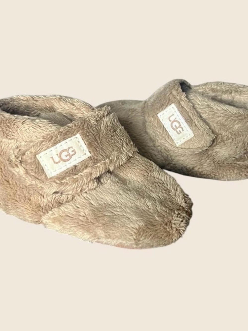 UGG Kids Plush Slipper Booties in Tan